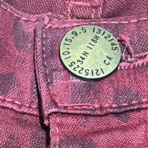 Current Elliot Skinny Jeans The Stiletto Womens 30 Leopard Print Blood Red - Picture 9 of 9